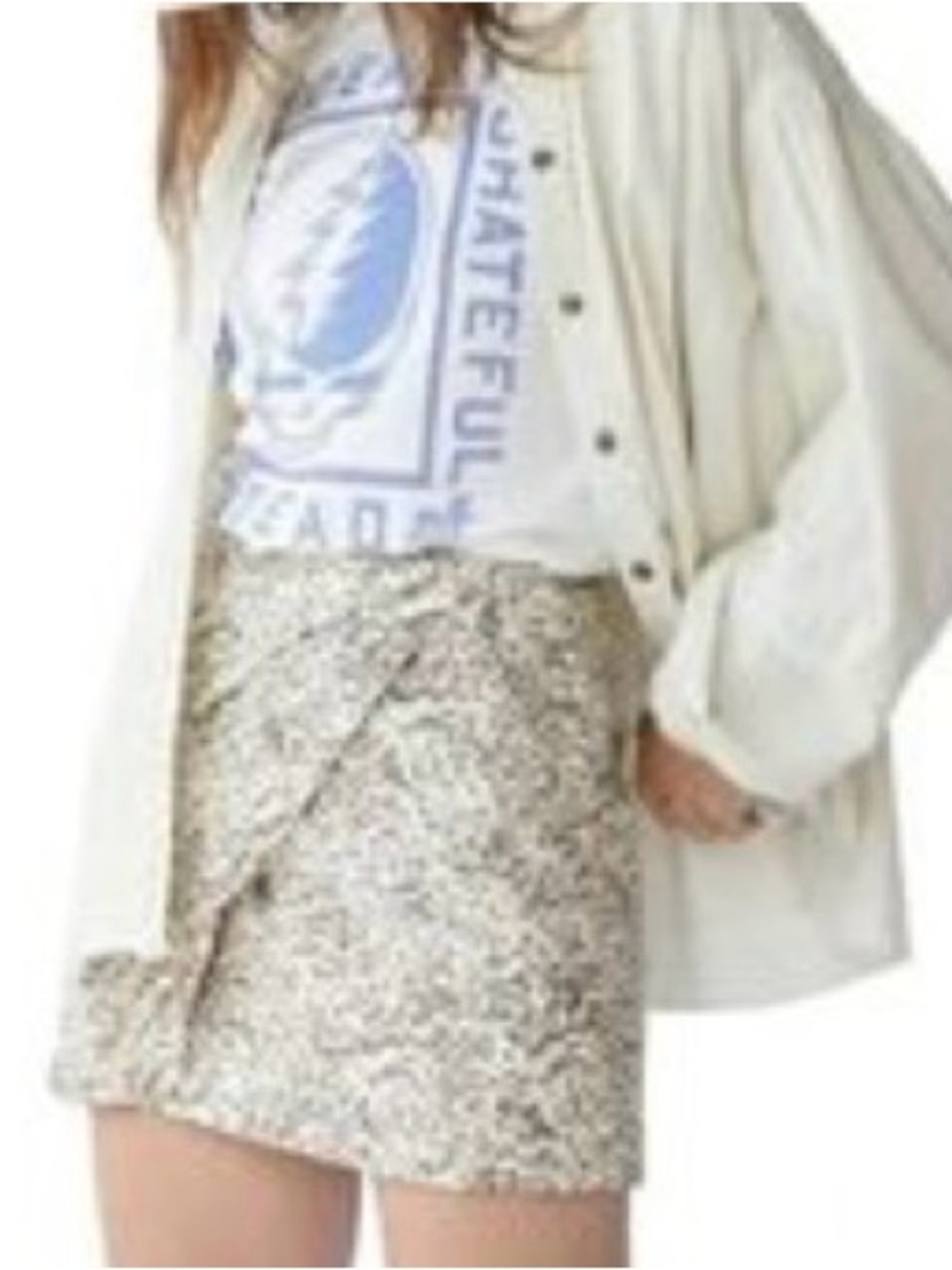 Free People Fake Out Faux Leather Wrap Mini Skirt